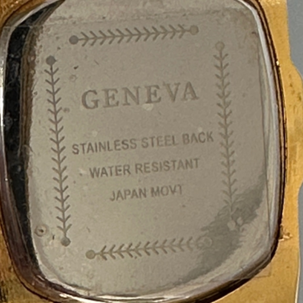 Geneva Gold and Green Chronograph Watch with White Band - Picture 9 of 11